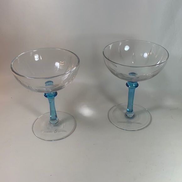 Set 2 Vintage Bombay Sapphire Gin Martini Glasses - Picture 1 of 10